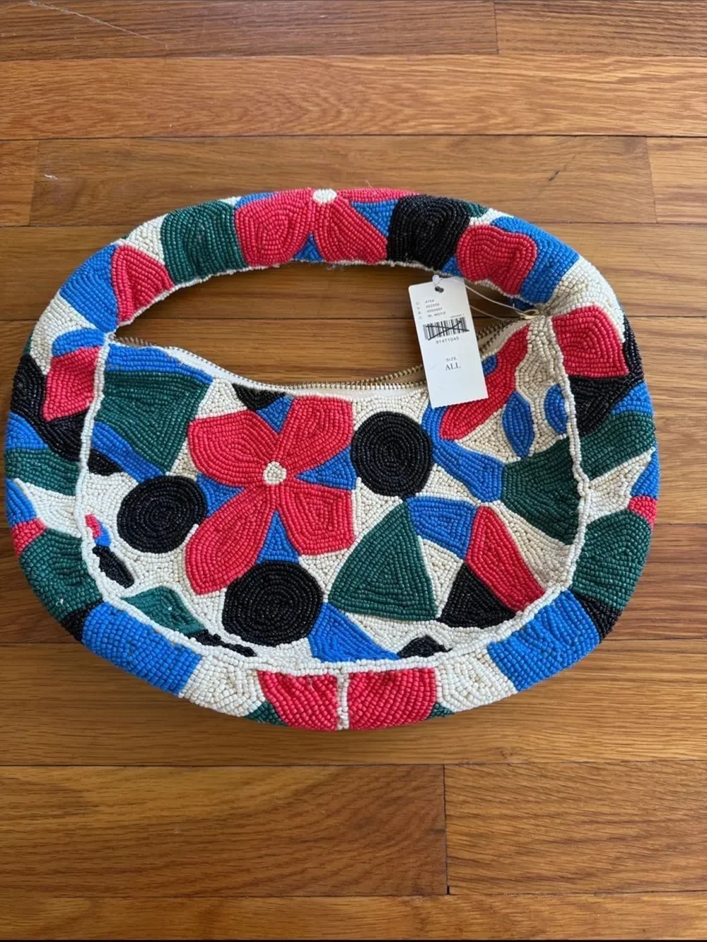 New Anthropologie X Maeve The Tate Beaded Handbag: Geo Floral Edition
